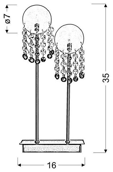 Stolní moderní lampa LUXOR - 2xG4, 20W, stříbrná