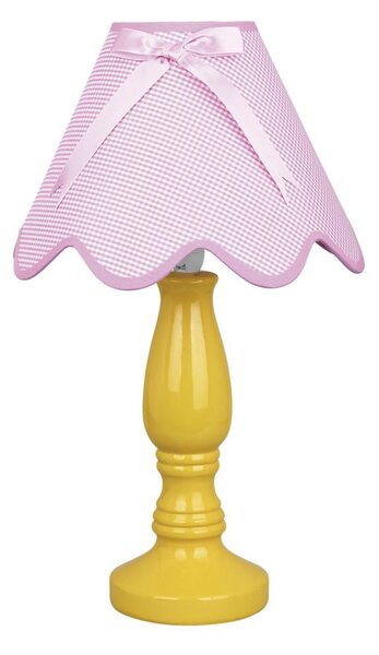 Dětská stolní lampička LOLA - 1xE14, 40W, růžová / žlutá