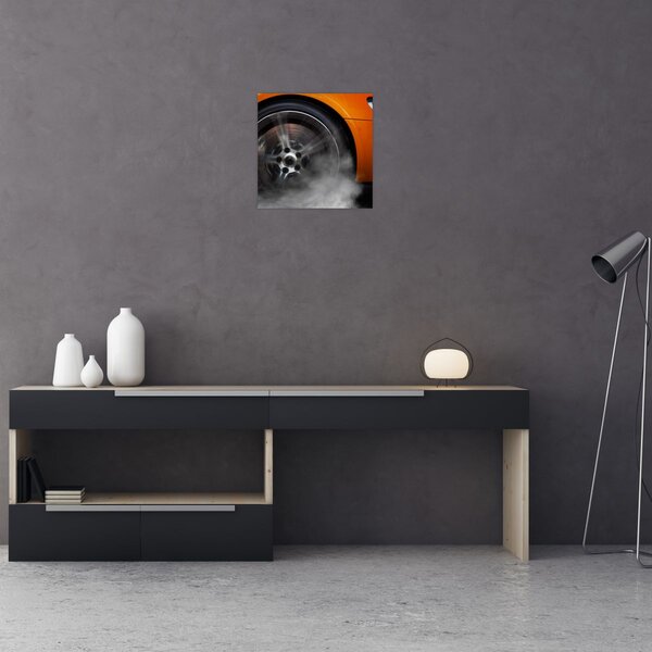 Obraz - Oranžový sporťák (30x30 cm)