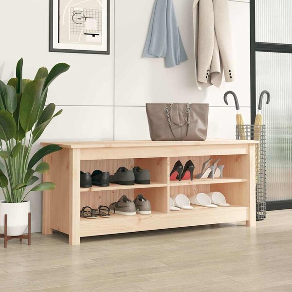 VidaXL Lavice s botníkem 110 x 38 x 45,5 cm masivní borovice [869910] Barva: Černá