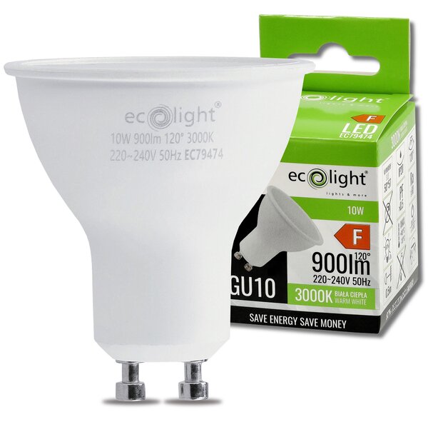6x LED žárovka GU10 10W teplá bílá ECOLIGHT