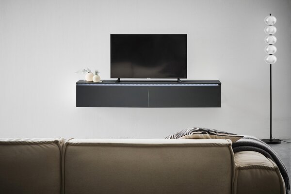 NÍZKÁ KOMODA, černá, 180/30/33 cm Boxxx - Černé komody, Online Only