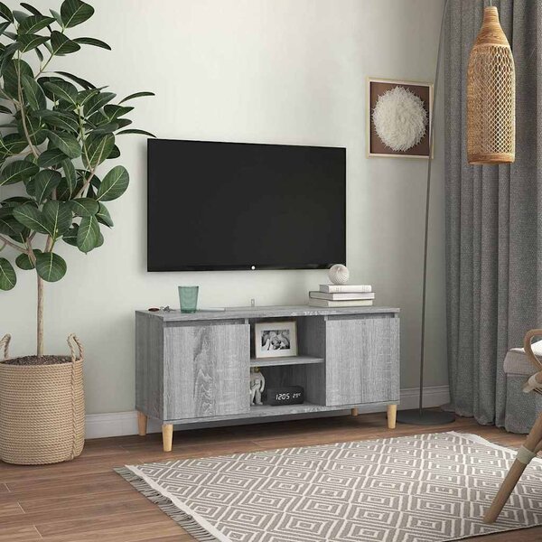 VidaXL TV skříňka s nohami z masivního dřeva 103,5x35x50 cm [862584] Barva: Černý dub