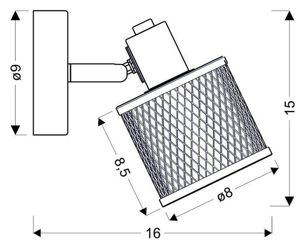 Nástěnné bodové osvětlení CANABERA - 1xE14, 40W, hnědé / zlaté