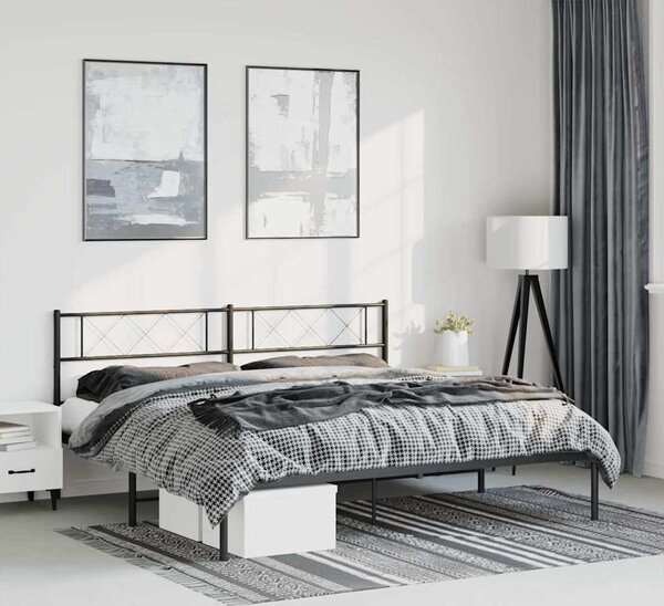 VidaXL Kovový rám postele s čelem 183 x 213 cm [372282] Barva: Bílá