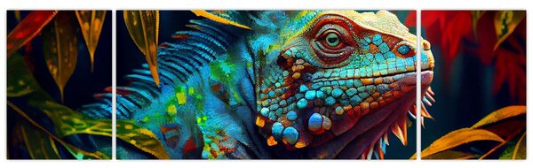 Obraz - Barevný leguán (170x50 cm)