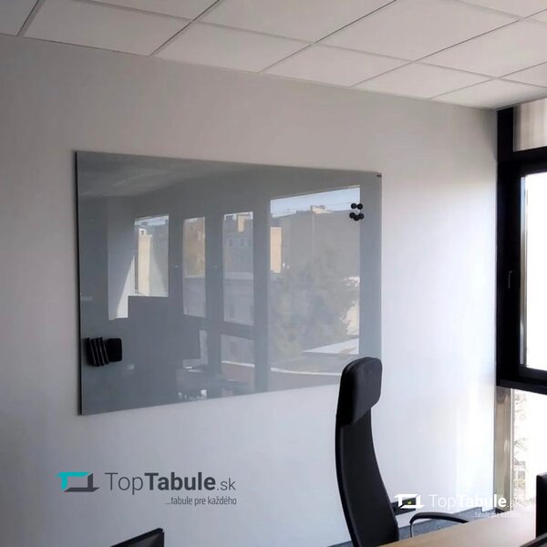 Toptabule.sk Skleněná magnetická tabule – šedá 80x60 cm