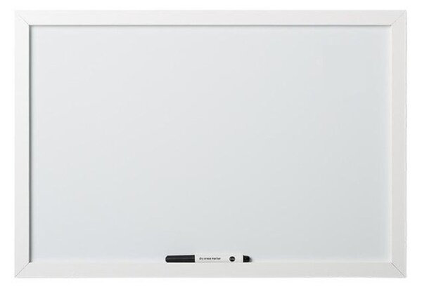 Toptabule.sk Bílá magnetická tabule v bílém dřevěném rámu 90x60 cm