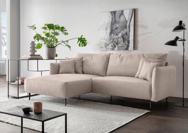 ROHOVÁ SEDAČKA, textil, béžová Livetastic - Sedací soupravy, Online Only