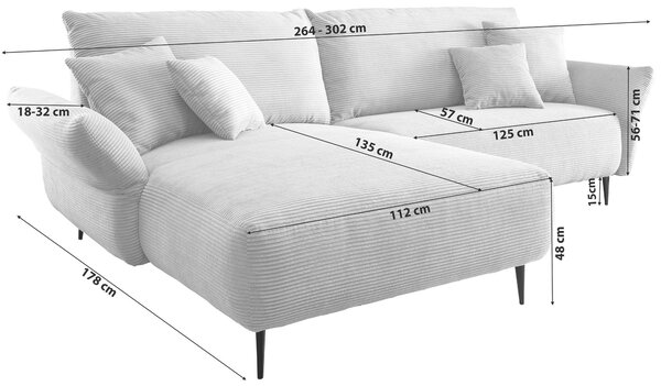ROHOVÁ SEDAČKA, textil, černá Livetastic - Sedací soupravy, Online Only