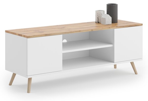 ADRK RTV stolek PETRA WC 155, bílá/dub craft