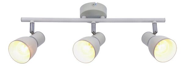 Bodové stropní osvětlení FIDO - 3xE14, 40W, chromované / bílé
