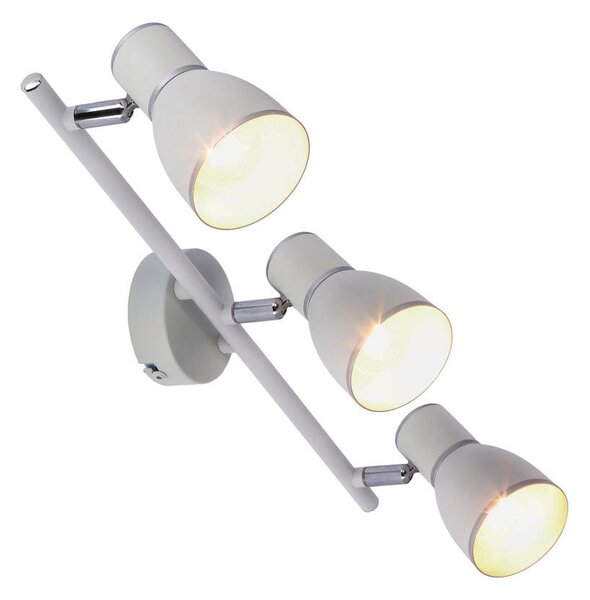 Bodové stropní osvětlení FIDO - 3xE14, 40W, chromované / bílé