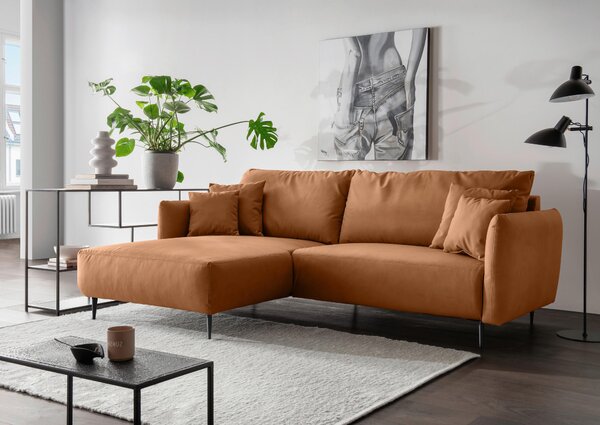 ROHOVÁ SEDAČKA, textil, koňaková Livetastic - Sedací soupravy, Online Only