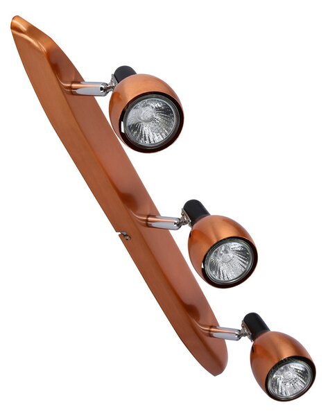 Stropní bodové osvětlení CROSS - 3xGU10, 50W, měděné