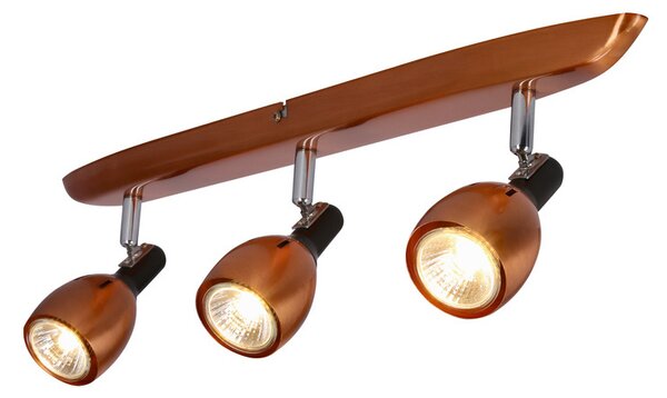 Stropní bodové osvětlení CROSS - 3xGU10, 50W, měděné