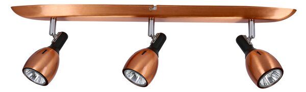 Stropní bodové osvětlení CROSS - 3xGU10, 50W, měděné