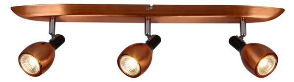 Stropní bodové osvětlení CROSS - 3xGU10, 50W, měděné