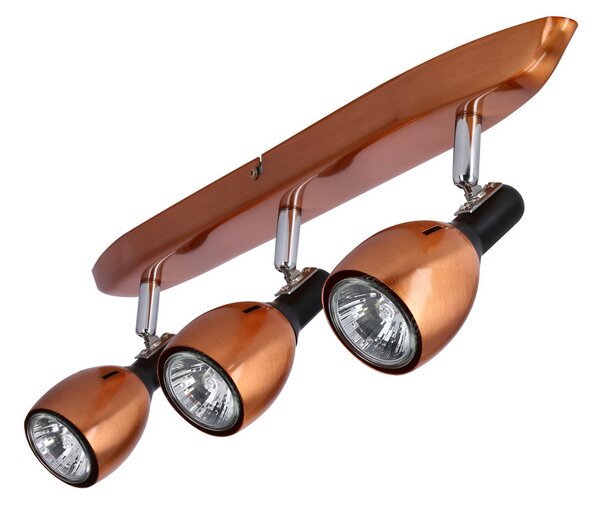 Stropní bodové osvětlení CROSS - 3xGU10, 50W, měděné