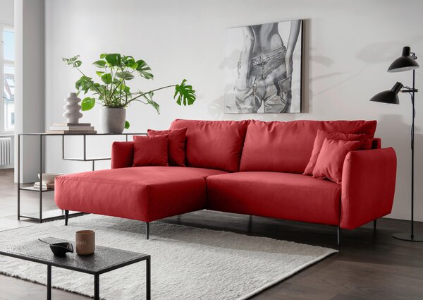 ROHOVÁ SEDAČKA, textil, červená Livetastic - Sedací soupravy, Online Only