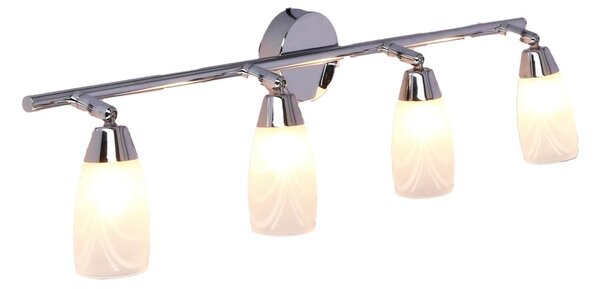 Stropní bodové osvětlení LAUFER - 4xG9, 40W, chromované / mléčné sklo