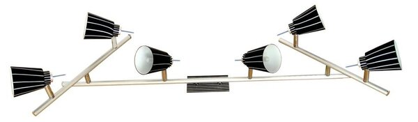 Stropní bodové osvětlení SENSO - 6xG9, 40W, stříbrné / černobílé