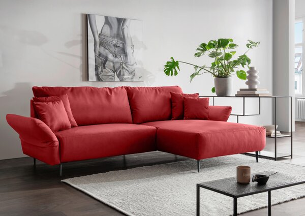 ROHOVÁ SEDAČKA, textil, červená Livetastic - Sedací soupravy, Online Only