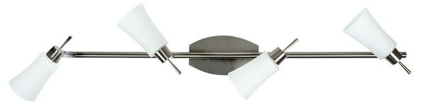 Stropní bodové osvětlení KROTON - 4xG9, 40W, stříbrné / bílé