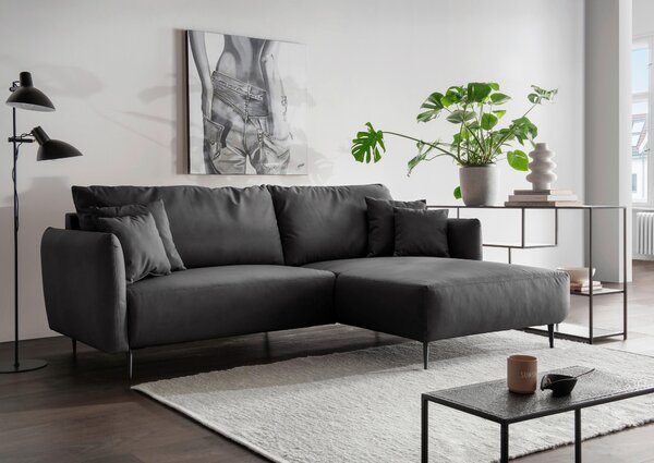 ROHOVÁ SEDAČKA, textil, černá Livetastic - Sedací soupravy, Online Only