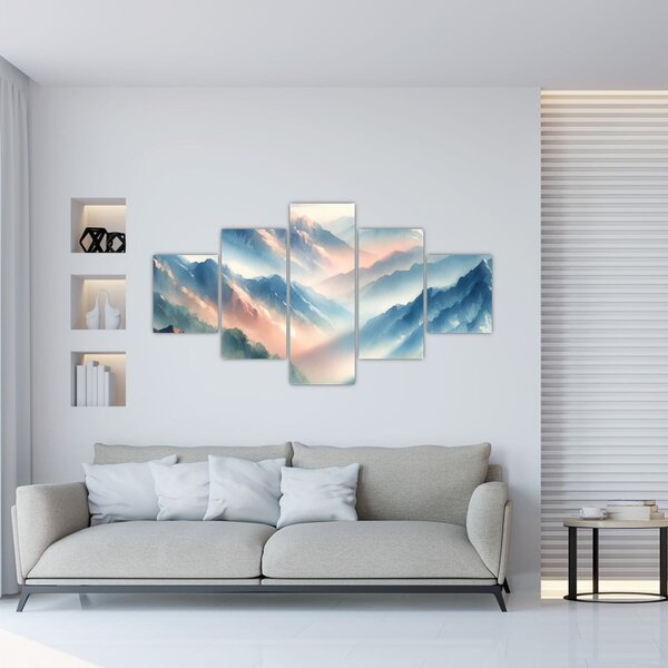 Obraz - Akvarelové hory (125x70 cm)