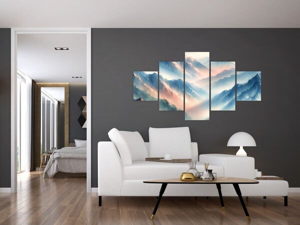 Obraz - Akvarelové hory (125x70 cm)