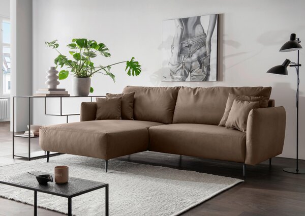 ROHOVÁ SEDAČKA, textil, hnědá Livetastic - Sedací soupravy, Online Only