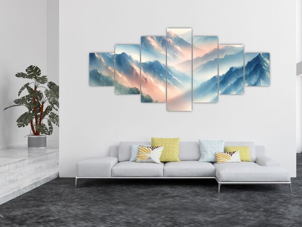 Obraz - Akvarelové hory (210x100 cm)