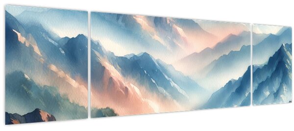 Obraz - Akvarelové hory (170x50 cm)
