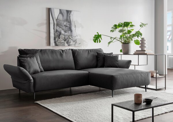 ROHOVÁ SEDAČKA, textil, černá Livetastic - Sedací soupravy, Online Only