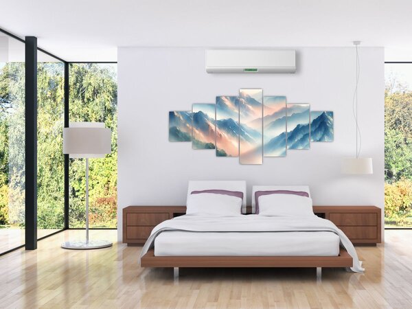 Obraz - Akvarelové hory (210x100 cm)