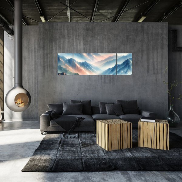 Obraz - Akvarelové hory (170x50 cm)