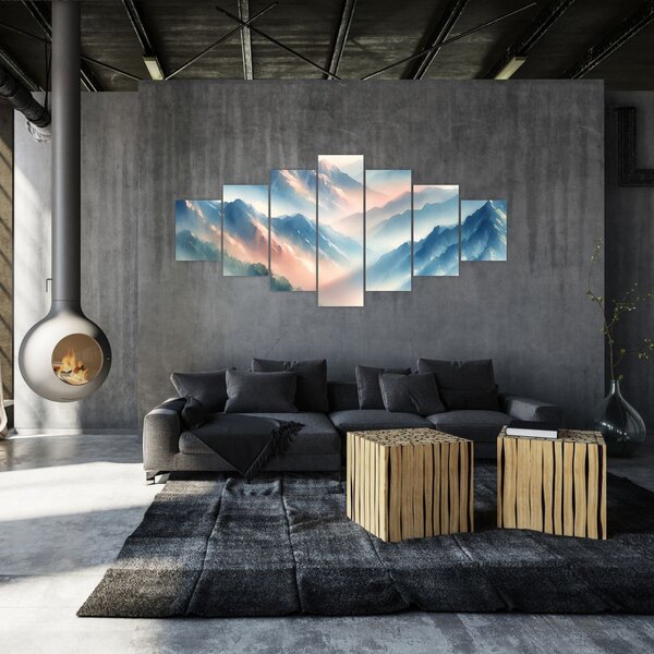 Obraz - Akvarelové hory (210x100 cm)