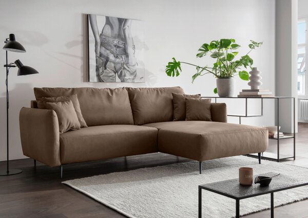 ROHOVÁ SEDAČKA, textil, hnědá Livetastic - Sedací soupravy, Online Only