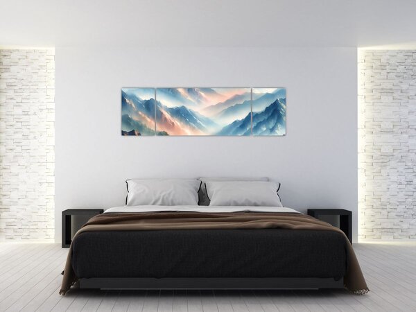 Obraz - Akvarelové hory (170x50 cm)