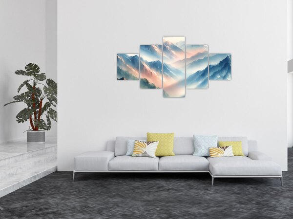 Obraz - Akvarelové hory (125x70 cm)