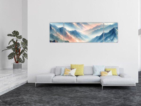 Obraz - Akvarelové hory (170x50 cm)