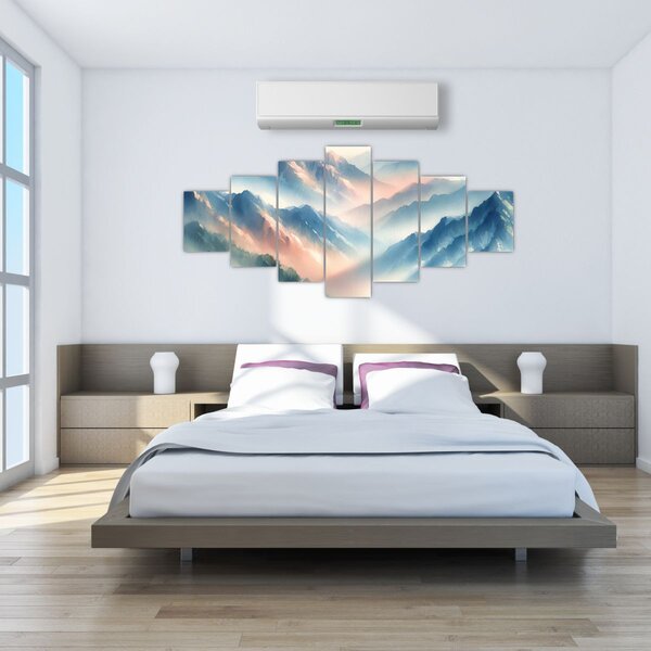 Obraz - Akvarelové hory (210x100 cm)