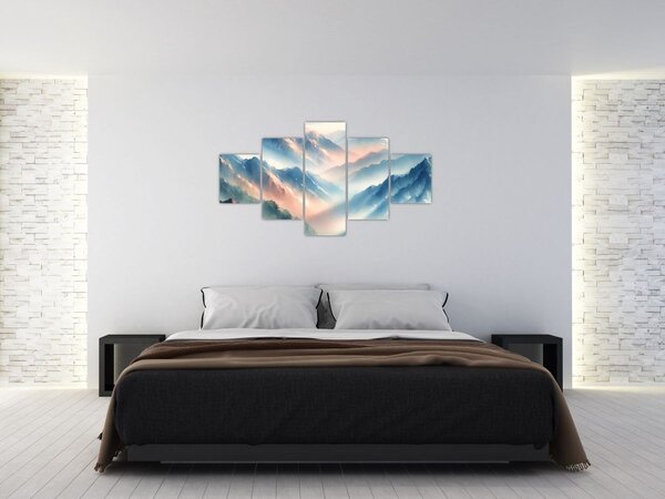 Obraz - Akvarelové hory (125x70 cm)