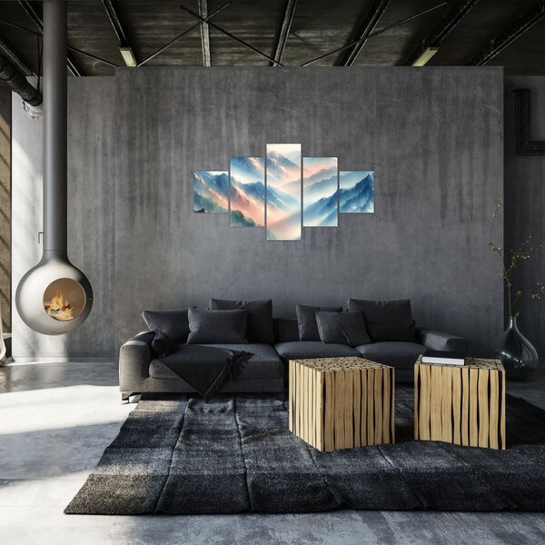 Obraz - Akvarelové hory (125x70 cm)