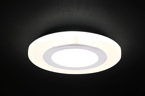 LED stropní vestavné světlo ROMURE - 2x5W, 4000K (denní bílá), stříbrné / mražené sklo