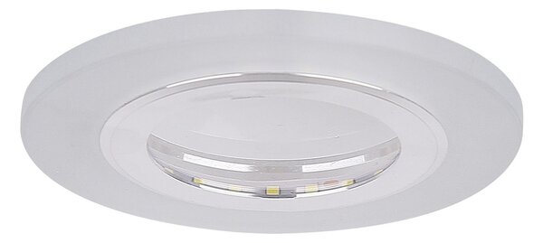 LED stropní vestavné světlo ROMURE - 2x5W, 4000K (denní bílá), stříbrné / mražené sklo