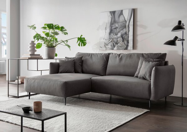ROHOVÁ SEDAČKA, textil, antracitová Livetastic - Sedací soupravy, Online Only