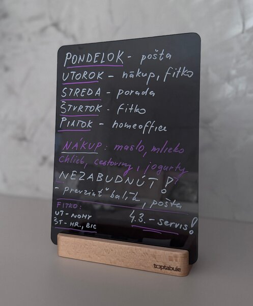 Toptabule.sk Organizér – stolní popisovací tabule na poznámky