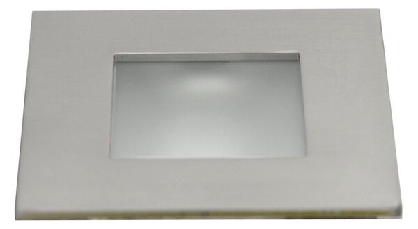 Schodišťové vestavné svítidlo ZORDA 2 - 1xG4, 20W, 7,3x7,3cm, čtvercové, stříbrné